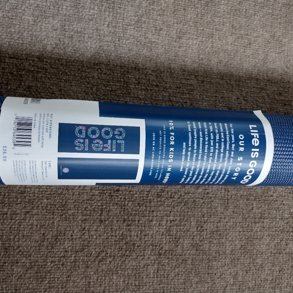 Life Is Good Yoga mat/ Reversible blue durable lightweight unique latex-free - Picture 12 of 12